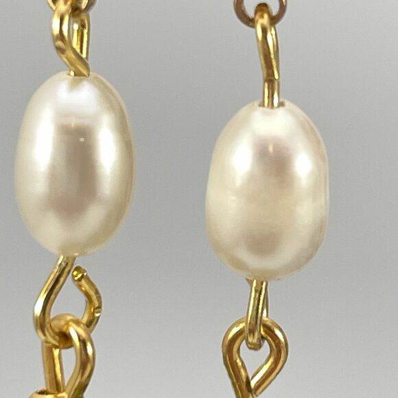 Artisan Handcrafted Vintage Wedding Cake Murano Venetian Glass Pearl Earrings - Picture 4 of 5